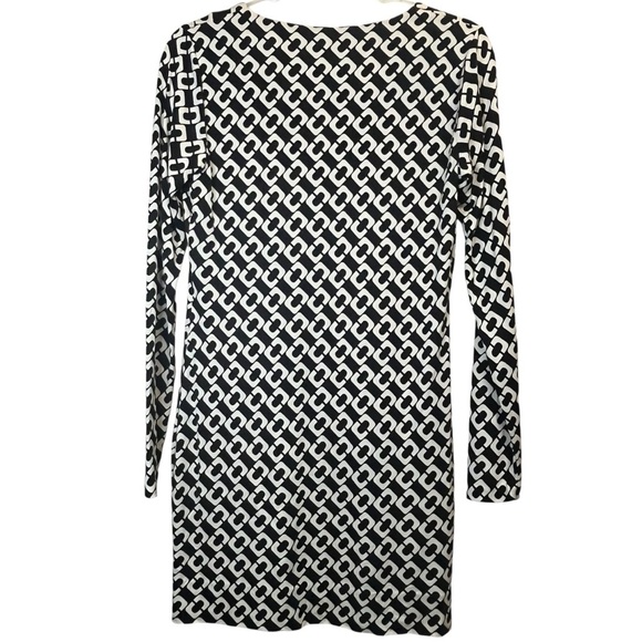 Diane Von Furstenberg Reina in Iconic Chain Link Print Silk Classic Dress SZ 8 - Picture 5 of 15